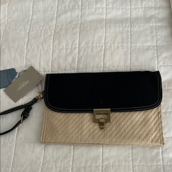 Jason Wu for Target Black and Tan Clutch with Gold Clasp - Picture 1 of 7